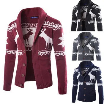 

Men's Winter Christmas Sweater Cardigan Xmas Knitwear Coat Jacket Sweatshirt SweaterCoats Male Casual Warm Slim Fit clothing