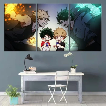 

3 Pieces My Hero Academia Anime Painting Wall Art HD Wallpaper Canvas Painting Home Decor Oil Painting Murals Birthday Gfits