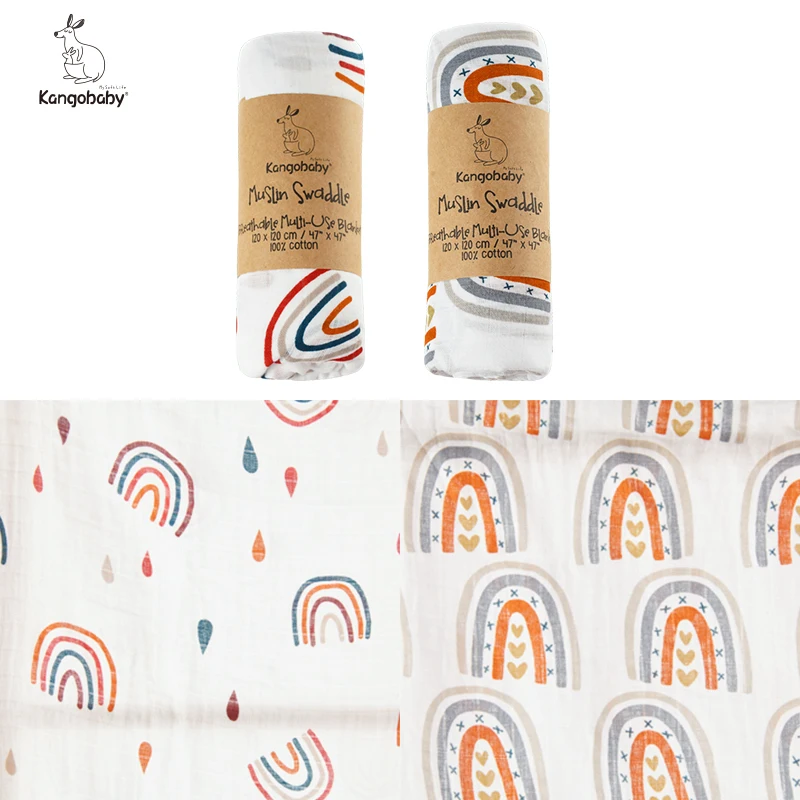 Stroller Blanket Swaddle Bath Baby Rainbow Baby-Wrap Infant Manta Island