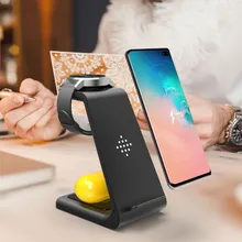 3 в 1 Беспроводное зарядное устройство для samsung S10 S9 S8 Plus Беспроводная зарядная подставка для samsung Galaxy Watch Active для Galaxy Buds