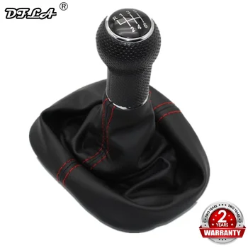 

For Seat Leon 2000 2001 Toledo 1999 2000 2001 Car-Styling 6 Speed Gear 23 mm Hole Car Shift Knob With Leather Boot Red Line