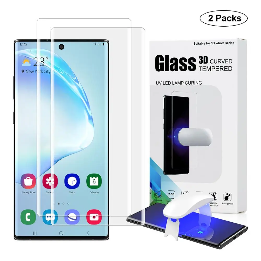 

Full Glue Nano Liquid UV Tempered Glass For Samsung Galaxy Note 10 UV Screen Protector For Galaxy Note10 Curved Glass