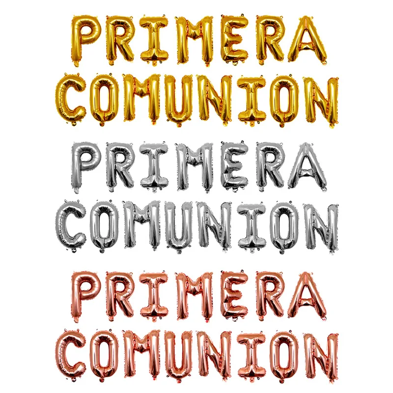 Украшение для Святого первого причастия розовое золото фольга воздушные шары