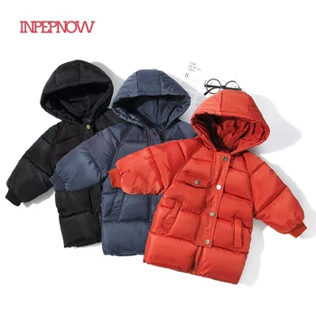 

INPEPNOW 3 Color Solid Thicken Children's Down Jacket for Girls Long Style Boy's Winter Coat Parka for Girls Kids Baby Clothes