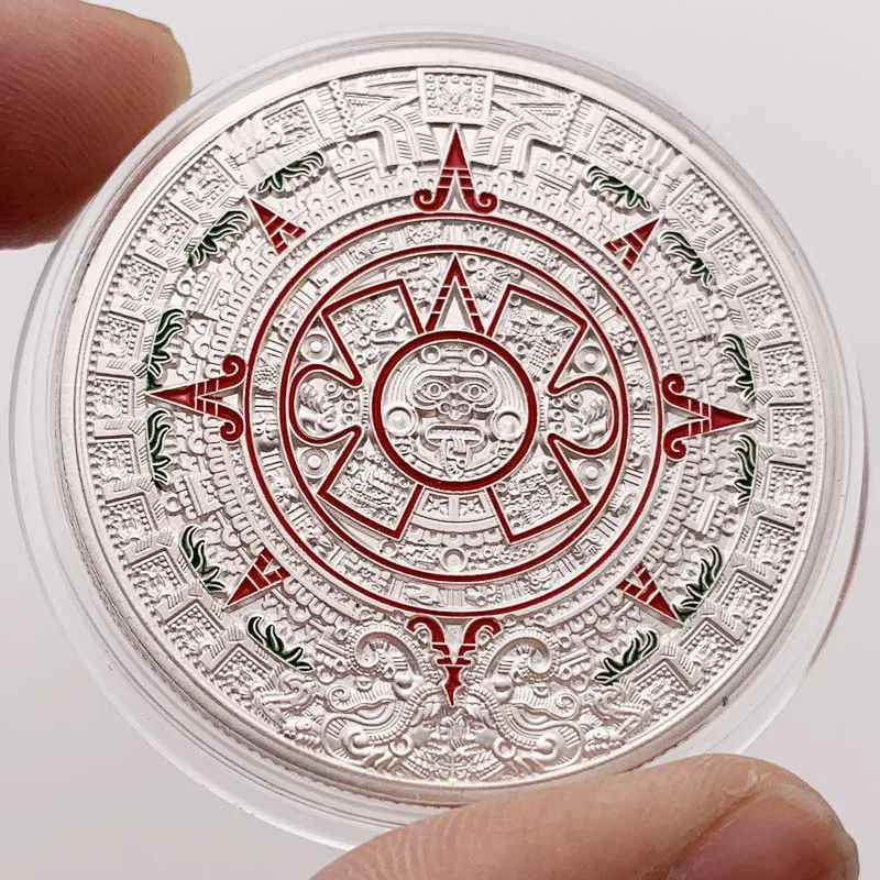Майя с серебряным покрытием монета Мексика пророчество календарь Античная