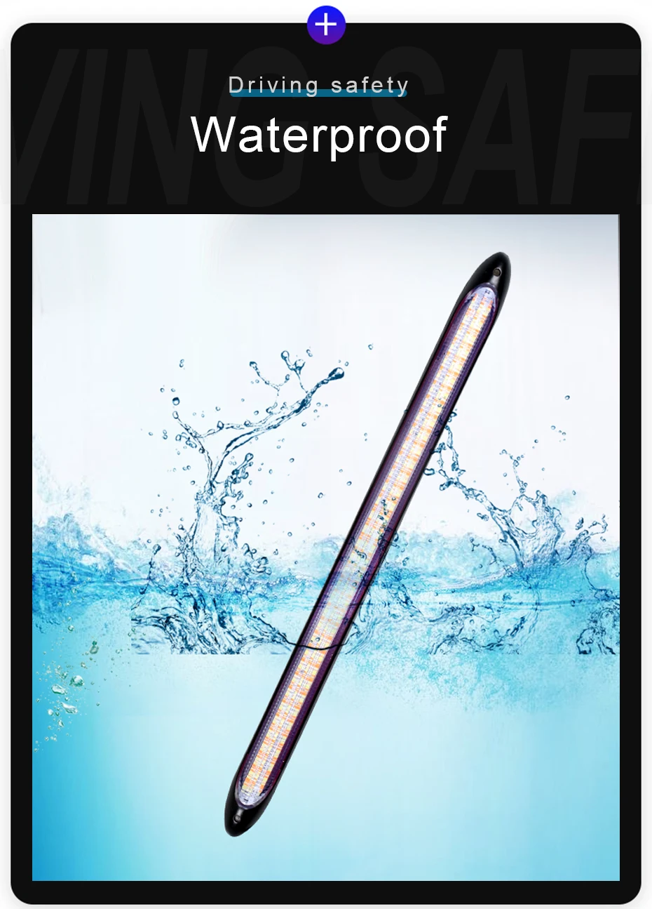 2Pcs Led Car Daytime Running Lights Drl Waterproof Headlight Turn Singal Yellow Light Streamer Auto Decorative Lamp Strip 12V