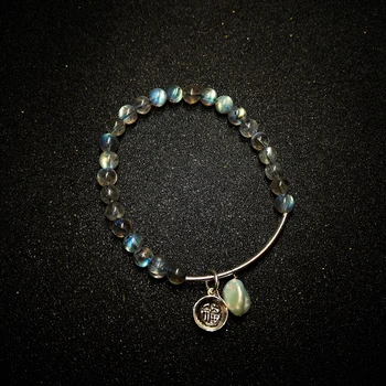 

Lily Jewelry Blue Light Labradorite Pearl Bracelet 925 Sterling Silver Stretched Bracelet Heaaling Helps digestion Dropshipping