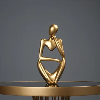 

Sculpture Thinker Statue Drawing Room Simple Resin Desktop Collection Gift Abstract Character Decoration Home Office Modern