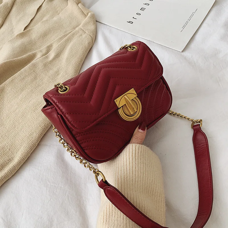 

Online Celebrity Bag Textured Shoulder WOMEN'S Bag Autumn And Winter New Style 2019 Popular Fashion Bag with Chain Women's Weste