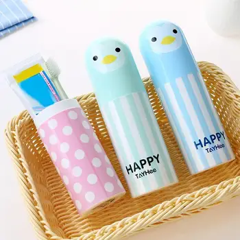 

Hot Portable Travel Dustproof Toothbrush Toothpaste Durable Holder Boxs Lovely Duck Pattern Cup Storage Box With lid