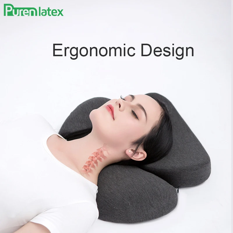 

PurenLatex Moxa Hot Compress Pillow Space Memory Foam Pillow Orthopedic Neck Pillow Ergonomic Design Cervical Vertebra Pillow