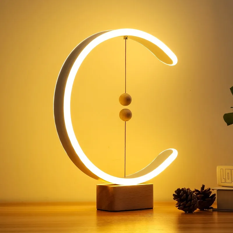 USB charge Magnet ball Balance LED Table Lamp Magnetic Mid-air Switch Eye-Care Night Light Bedroom Living room | Освещение