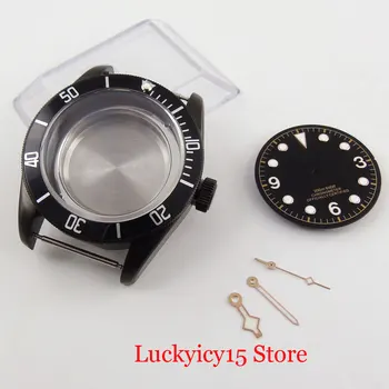 

Stainless Steel PVD Plated Watch Case 41mm with Sapphire Glass Ceramic Bezel+ Watch Hand + Watch Dial Fit MIYOTA 8215 Movement