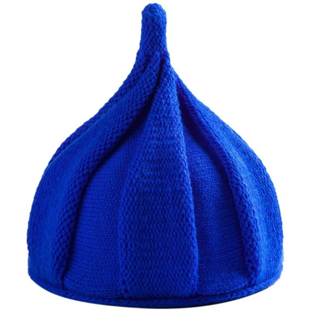 royalblue Зимняя Шапка Классическая плотная остроконечная вязаная женская шапка Модные Разноцветные шапочки-бини женские прекрасные шапки - Цвет: royalblue