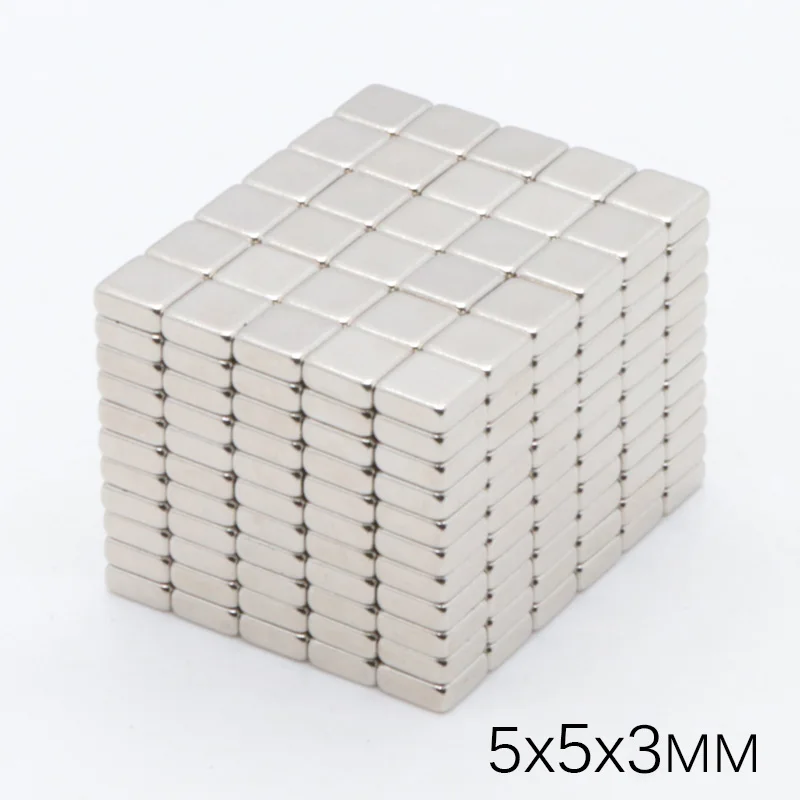 100 шт. 5x5x3 мм Мини Класс супер сильный, мощный магнит блок из Неодимового 5x5x3 кубовидной редкоземельных неодимовые постоянные магниты