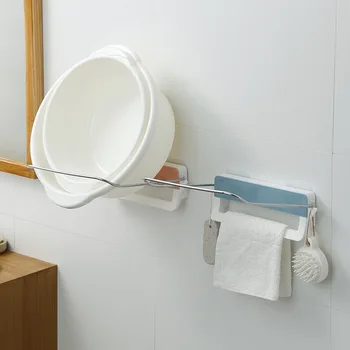 

Non Perforated Face Basin Rack Wall Hanging Bathroom Washbasin Shelf Toilet Folding Storage