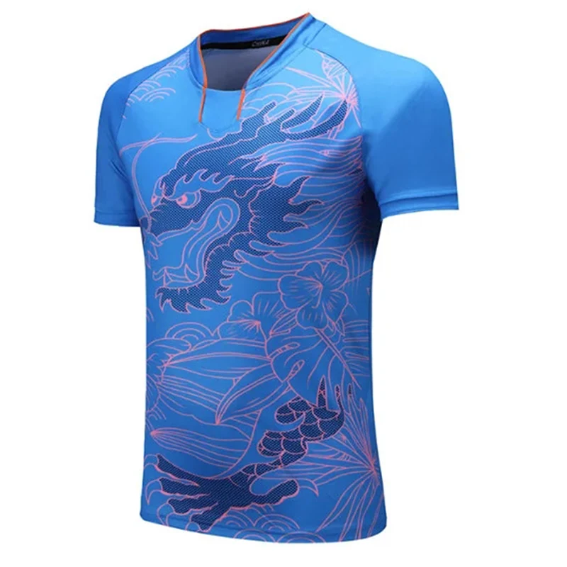 Men Women Designer Badminton Table Tennis Short Sleeve T Shirt Quick Dry Slim Fit Sports Clothes