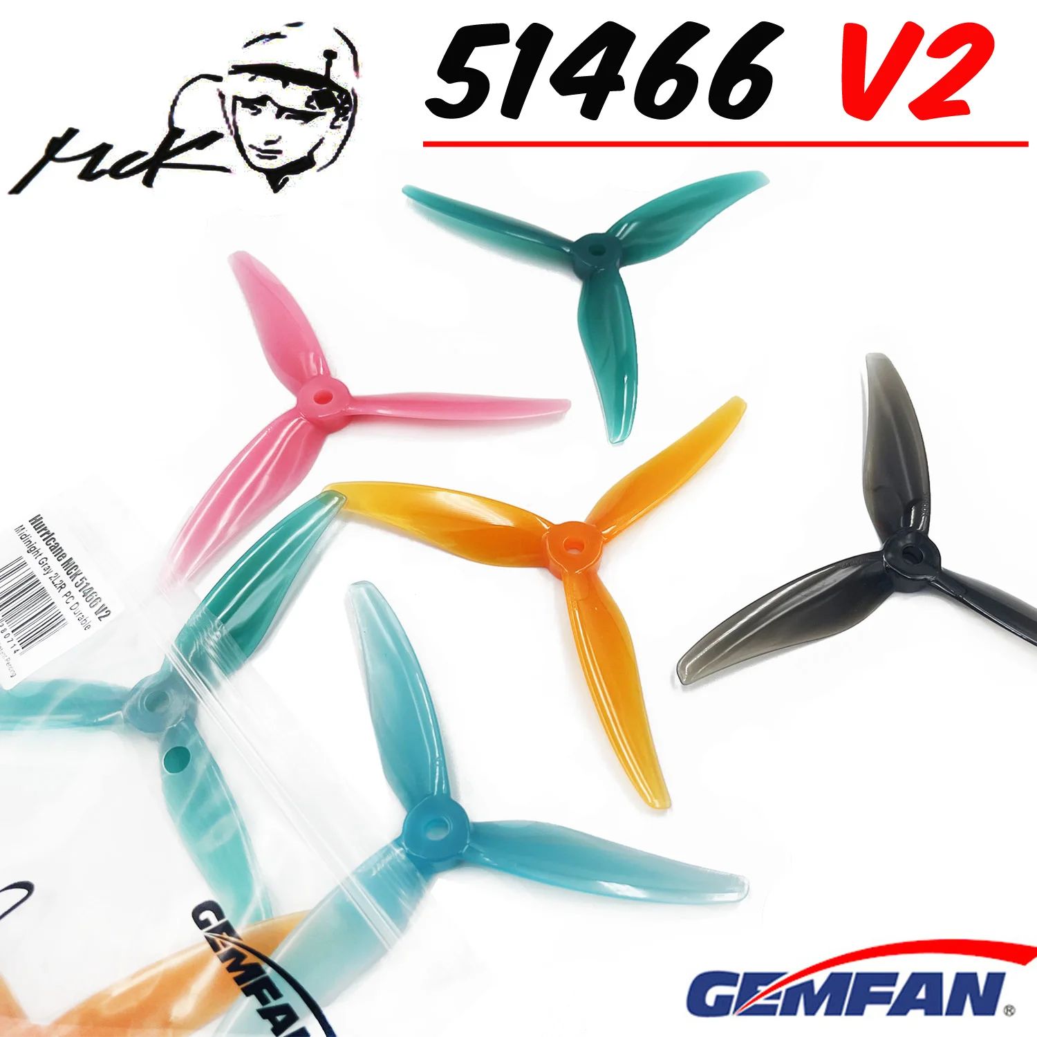 Updated Version Gemfan 51466 V2 MCK 5inch 3 Blade/ Tri-Blade Propeller Props FPV Brushless Motor Propeller For FPV Racing Drone