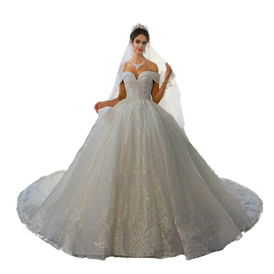 Свадебное платье robe de mariee с открытыми плечами на лямках свадебное платье настоящая фотография работы - Цвет: all ivory