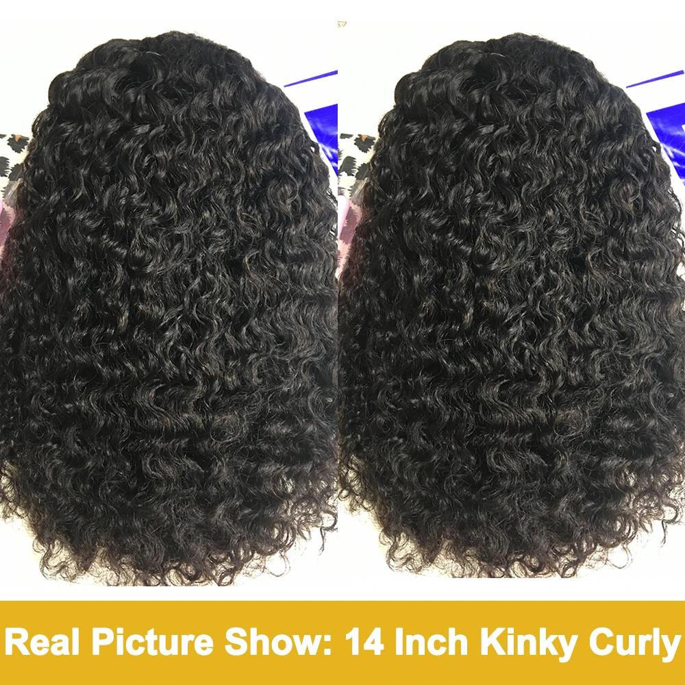 Brazilian Kinky Curly Headband Wig Human Hair 8-30 Inch Glueless Kinky Curly Human Hair Wigs for Women Easy to Go 180% Yarra 4