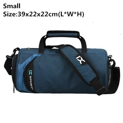 Blue Small Waterproof Sports Gym Bags Multifunction Dry Wet Separation Bags Fitness Training Yoga Shoulder Bag With Shoes Bags 3 Colors - Color: Blue Small