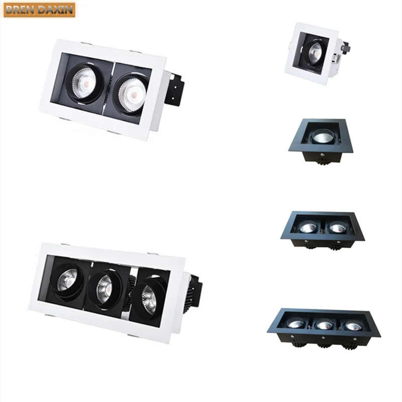 밝기 조절 가능한 LED 다운 라이트, COB 스포트 라이트, 사각형 LED 스카이 라이트, AC85-265V 내장 인테리어 조명, 10W15W20W30W45W