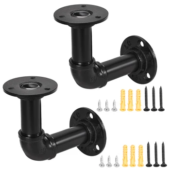 

uxcell Pipe Shelf Brackets(4.7" Tall ,4.7" Deep) - 3/4" Pipe Shelves Decor Set of 2