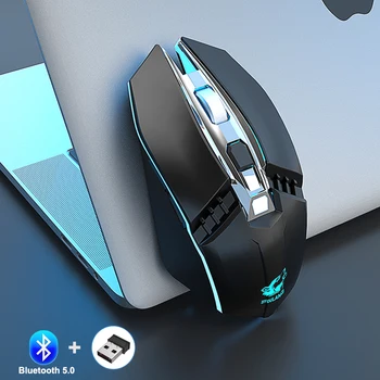 

Bluetooth Gaming Mouse 2.4GHz Wireless Gamer Mouse Dual Mode 6 Colors Backlight Rechargeable Mice for Windows iPad Mac Android
