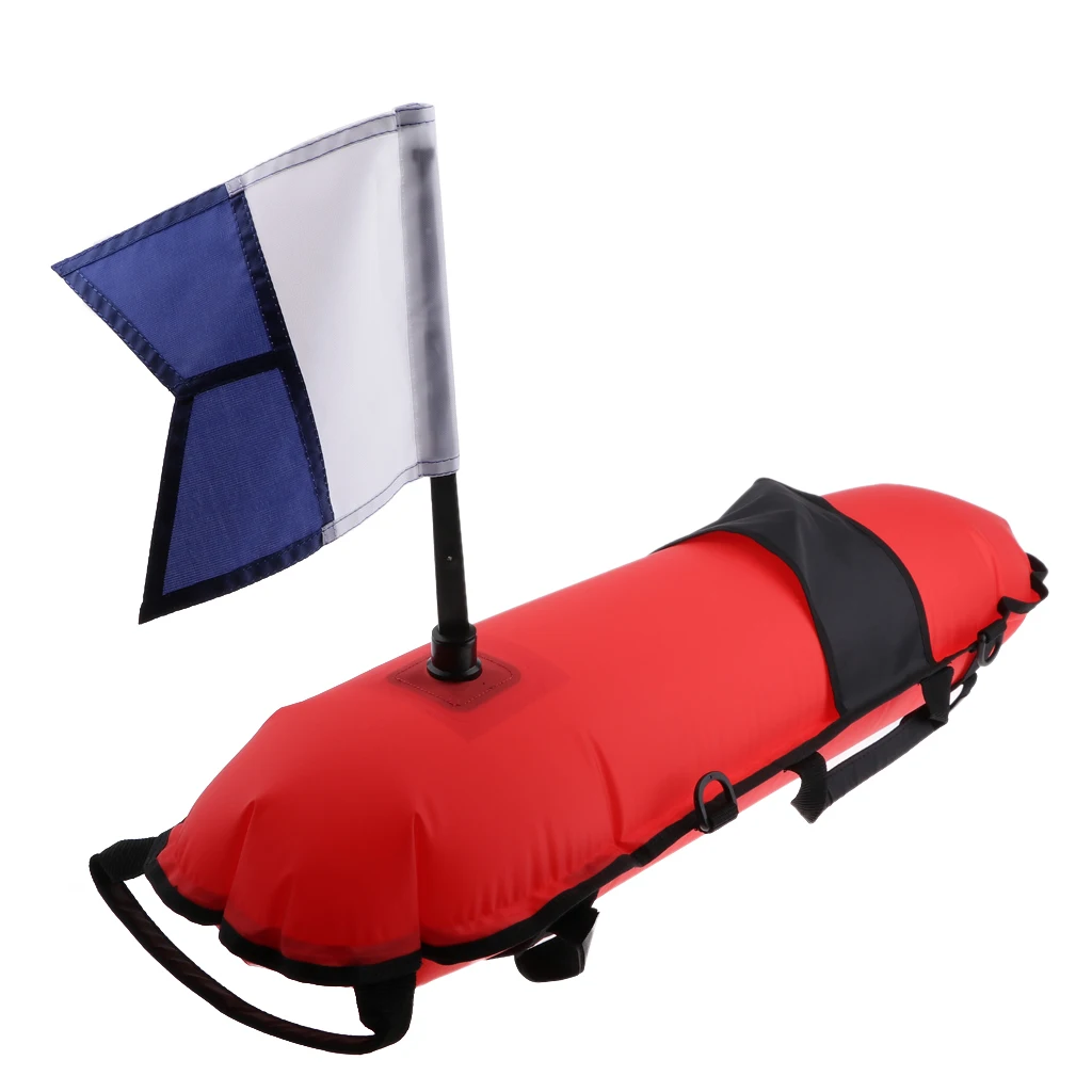 Pro Inflatable Scuba Diving Buoy Floater & Dive Flag for Freediving / Spearfishing / Snorkeling Safety Marker Marking Equipment
