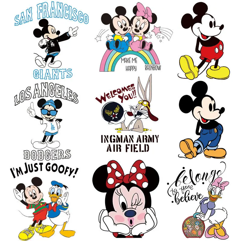 Parches de Mickey Mouse para ropa, pegatinas de de calor para camiseta, parches de planchado para ropa para niños y niñas, Kawaii personalizado - AliExpress Hogar y jardín