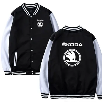

Mens Baseball Jacket Skoda Car Logo Printed Casual Hip Hop Harajuku Sweatshirts Mens Baseball uniform Slim Fit Unisex Clothing