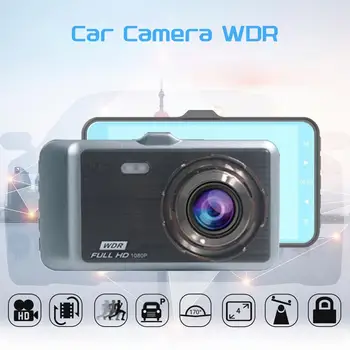 

4" IPS 1080P Dual Lens Touch Screen Car Camera Recorder DVR Camcorder Rear View Backup Parking Monitor