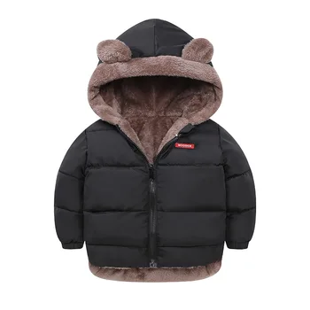 

2020 Baby Winter Coat Reversible Cartoon Hooded Plus Velvet Baby Boys Fleece Jacket Newborn Outerwear Toddler Girl Parkas