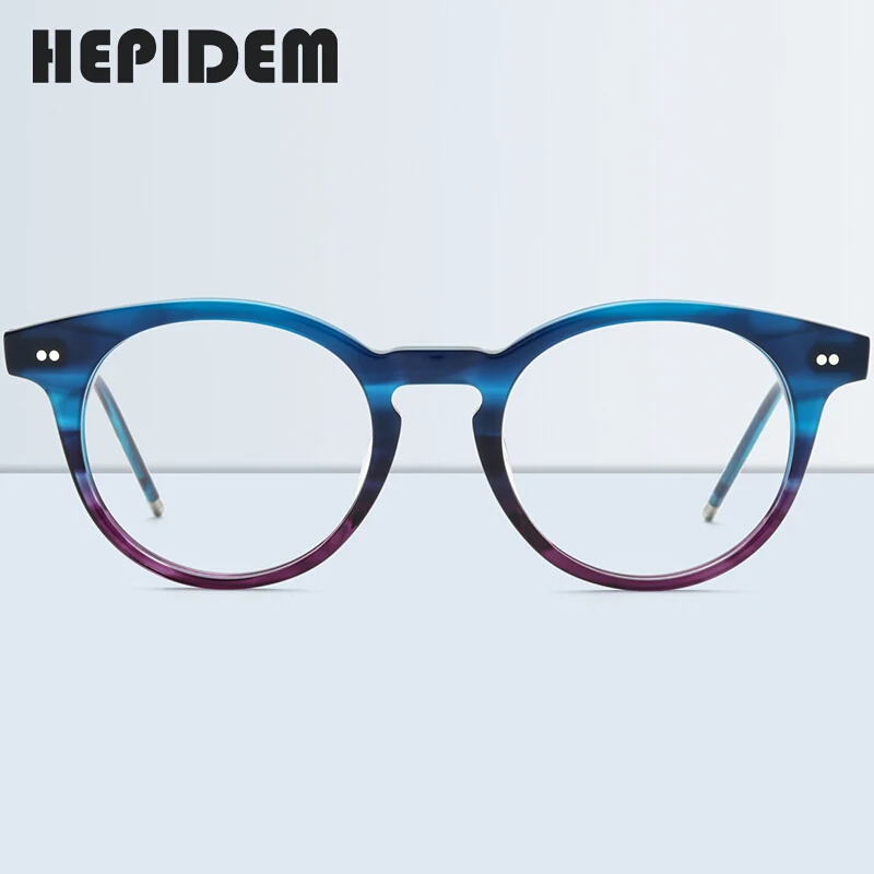 

HEPIDEM Acetate Optical Glasses Frame Women High Quality Vintage Round Eyeglasses Men Myopia Prescription Spectacle Eyewear 9127