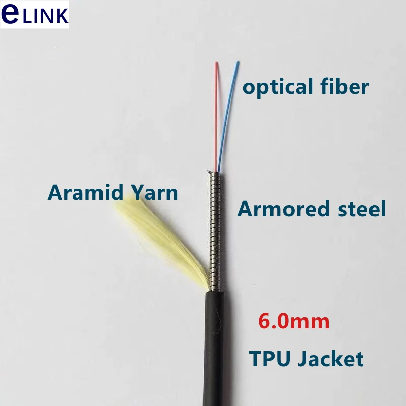 40m Waterproof Fiber Patch Lead for Outdoor FTTA Jumper 12 Cores TPU Patchcord, Multimode, LC, SC, FC, 12 Cores OM3 6.0mm