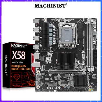 Placa base de escritorio X58 LGA 1366, compatible con Xeon Series Processo y REG ECC DDR3, RAM 1600mhz, Memoria r M-ATX, USB 2,0, AMD RX