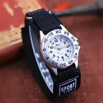 

New Child Student Sports Watches Environmentally Friendly Nylon Children's Watches Sweat Nylon Hook and Loop Strap Night Watches