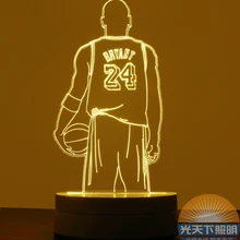 Вентиляторы NBA в Джеймсе Оуэне 3 d небольшая настольная лампа память Bryant студентов Выпускной День рождения ночник