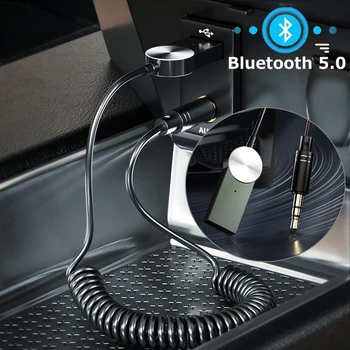 

Bluetooth 5.0 Receiver Wireless Transmitter Hands-Free Car Kits AUX Audio 3.5mm Jack Stereo Music Adapter for Car Radio TV Speak