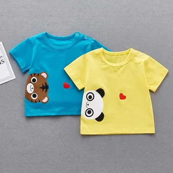 

Boys Girls T Shirts Summer Casual Short Sleeve T Shirts Cartoon Bear Tops Tees Thin Cool Shirts Blouse Kid T-Shirts Blue Yellow