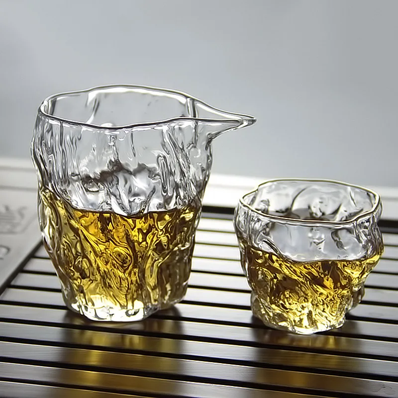 Whiskey Glass Wine Glass Tea Glass Cup Heat-resistant Hammer Pattern Transparent Bar Party Gift Japanese Sake Cup