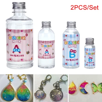 

2PCS/Set Crystal Clear Resin Pigment Epoxy Transparent Clear Resin Art Craft For Jewelry Making DIY Tools Transparent