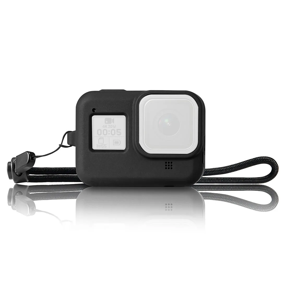 Black Силиконовый чехол для Gopro Hero 8, черный чехол, защитный чехол для Gopro 8, аксессуары для экшн-камеры - Цвет: Black