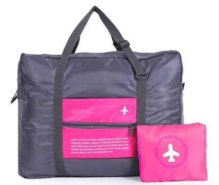 Новая складная дорожная сумка Оксфорд унисекс Большая вместительная сумка для багажа женские водонепроницаемые сумки мужские дорожные сумки - Цвет: Розовый