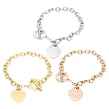 KLEEDER, новинка, модный браслет из нержавеющей стали в форме сердца, розовое золото, серебро, титановые стальные браслеты для женщин, ювелирные изделия