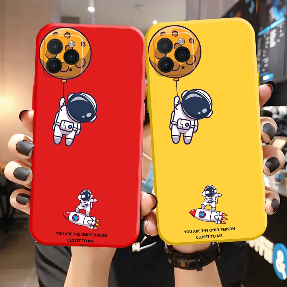 Cute Astronaut Phone Case For iPhone 11 12 13 Pro MAX 6 6S 7 8 Plus XS 12 13 Mini X XR SE 2020 Soft TPU Colorful Cases Funda best waterproof phone pouch