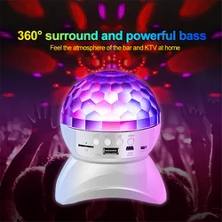 Pamnny sem fio bt alto falante música projetor luzes da noite usb recarregável led bola de discoteca luz do estágio para festa de casamento em casa decoração