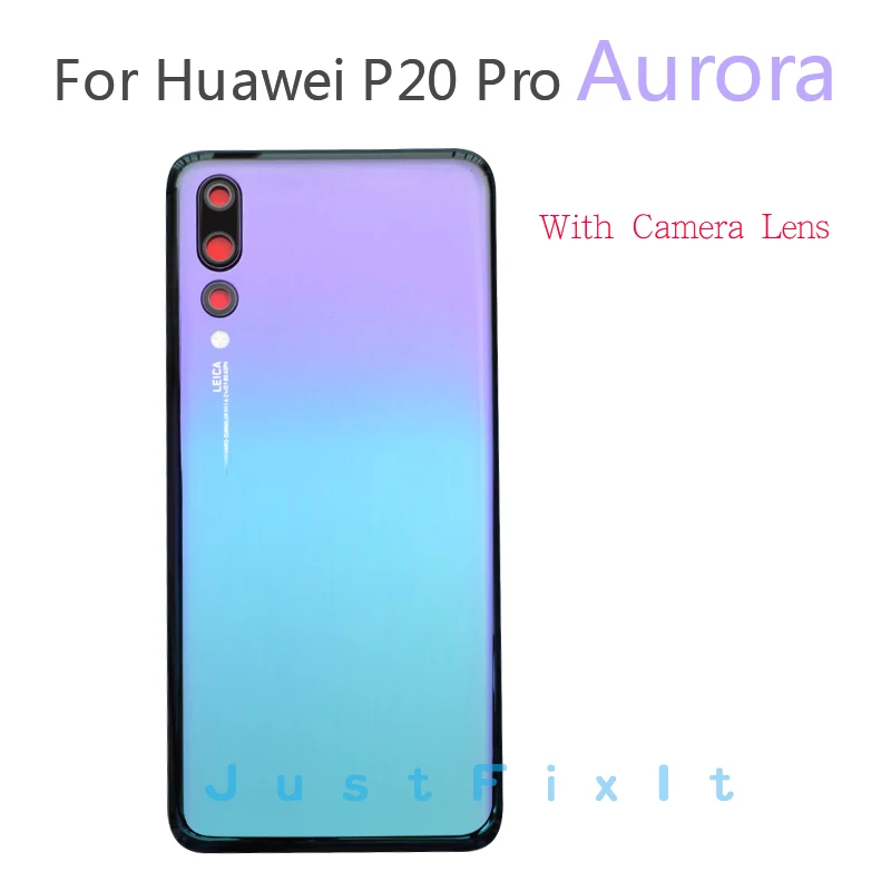 Замена для huawei P20 Pro Задняя стеклянная крышка с объективом камеры для huawei P20 Pro крышка батареи Задняя Дверь Корпус чехол - Цвет: Aurora With Lens