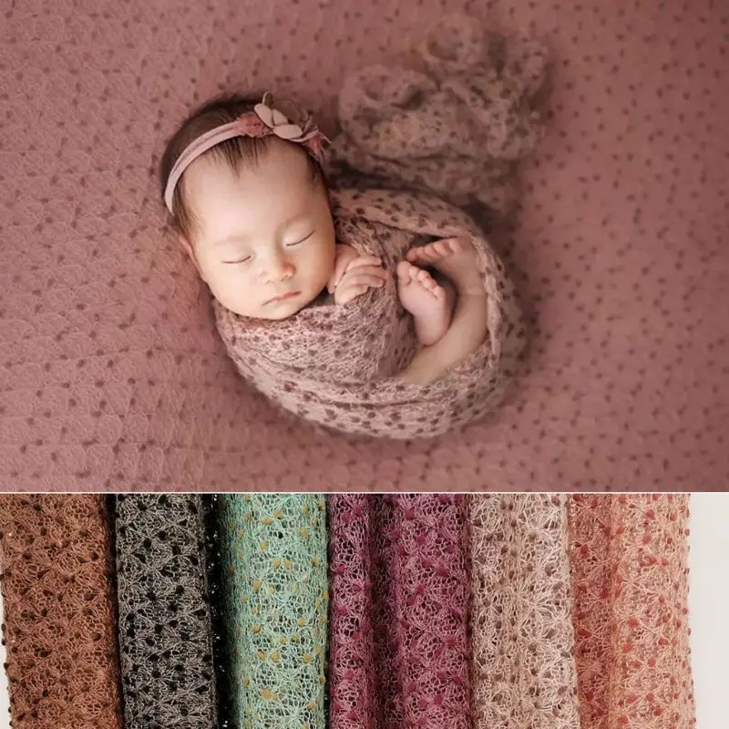 Newborn Photography Props Baby Kids Knit Wrap Cloth Swaddle Photo Background Accessories