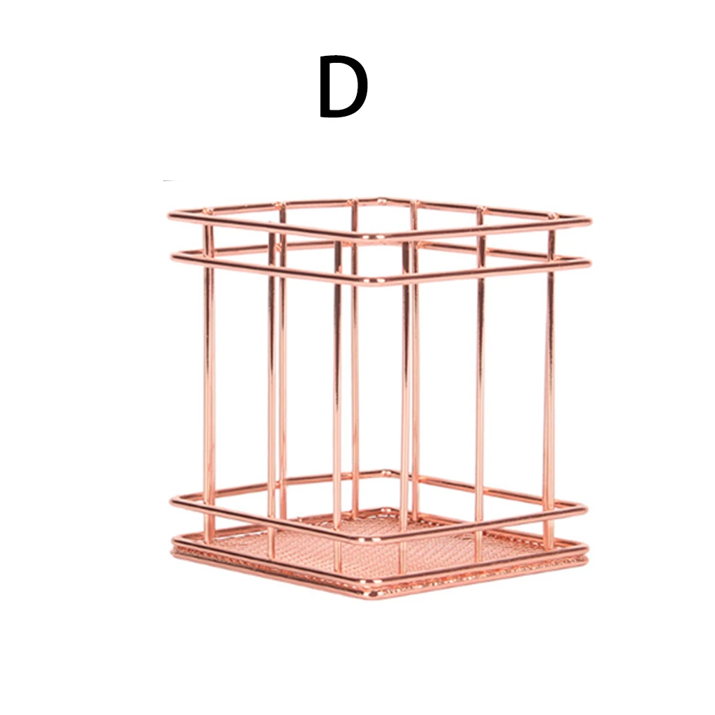 Прямоугольные металлические корзины в скандинавском стиле, железная корзина для хранения, косметические кисти для макияжа, органайзер для дома, офиса, туалетных принадлежностей, железных корзин - Цвет: D 10x9cm